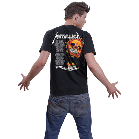 METALLICA - FLAMING SKULL TOUR 94 - T-SHIRT - Koszulka czarna