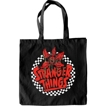 STRANGER THINGS - CHECKERED CIRCLE - Bag 4 Life - Canvas 80z Long Handle Tote Bag