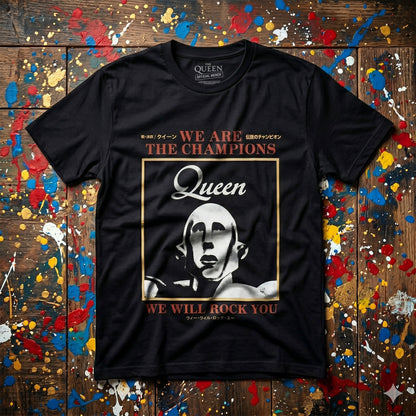 QUEEN - WE ARE THE CHAMPIONS - Carbon T-Shirt Black
