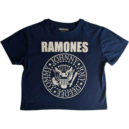 RAMONES - PRESIDENTIAL SEAL - Ladies Crop Top Blue