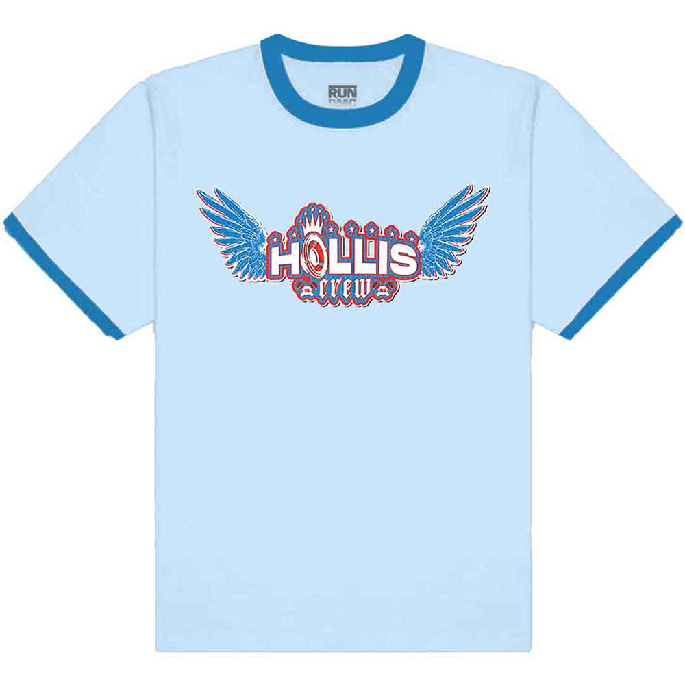 RUN DMC - HOLLIS CREW - Ringer T-Shirt Blue