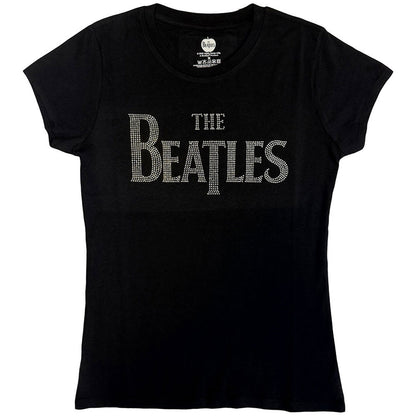 BEATLES, THE - DROP T CRYSTALS - Koszulka damska czarna (ozdobiona)
