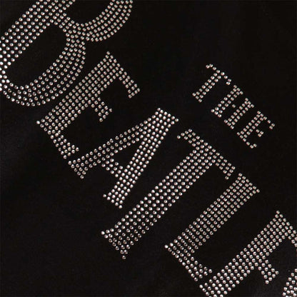 THE BEATLES - DROP T CRYSTALS - Ladies T-Shirt Black (Embellished)