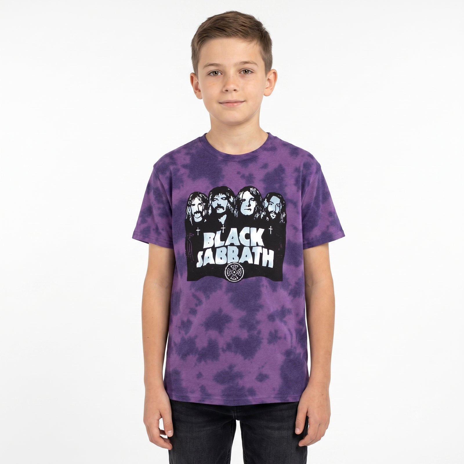 BLACK SABBATH - BAND & LOGO - Kids T-Shirt Purple (Wash Collection)