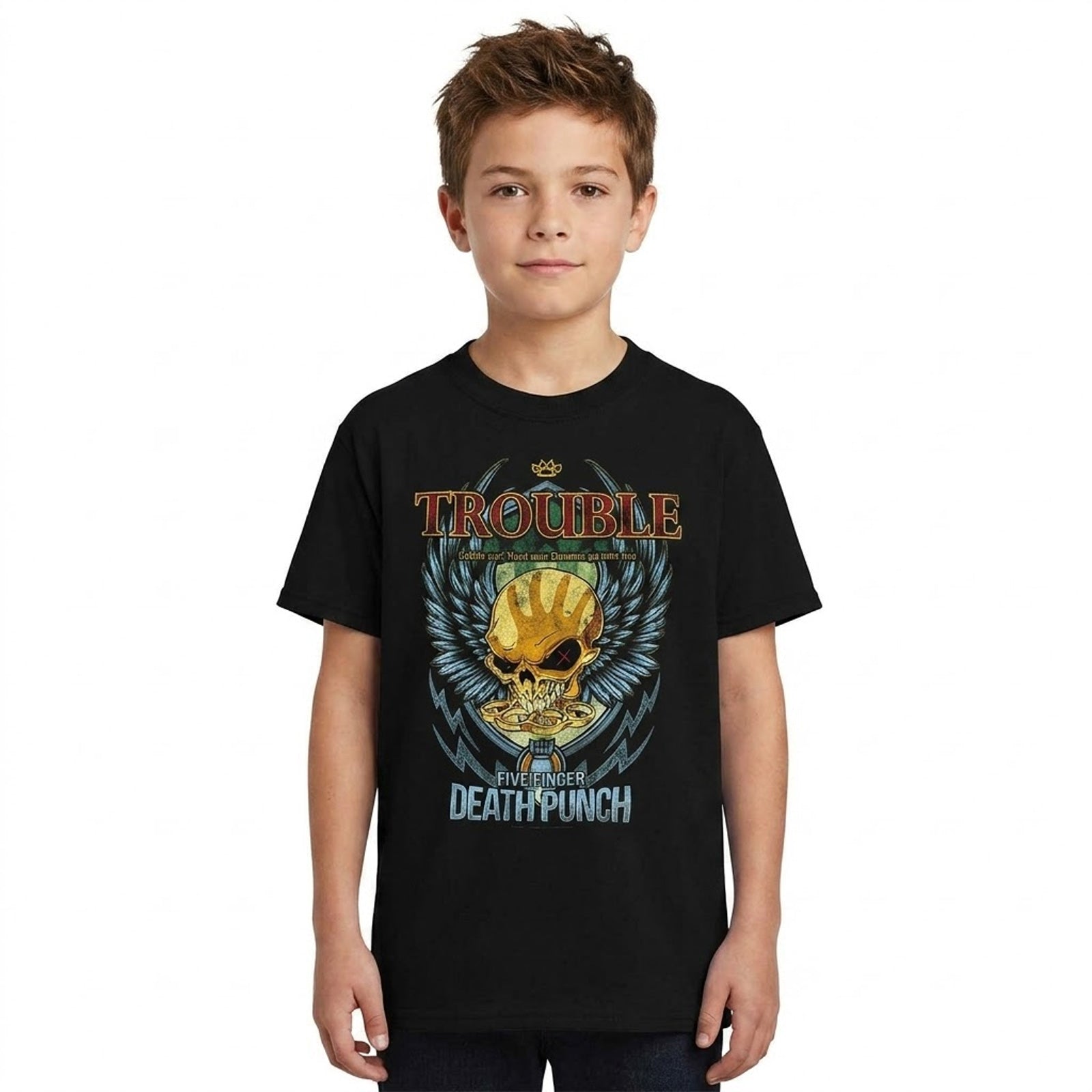 FIVE FINGER DEATH PUNCH - TROUBLE - Kids T-Shirt Black