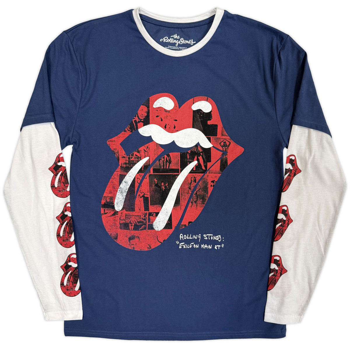 THE ROLLING STONES - COLLAGE TONGUE - Layered Long Sleeve T-Shirt Multicolour