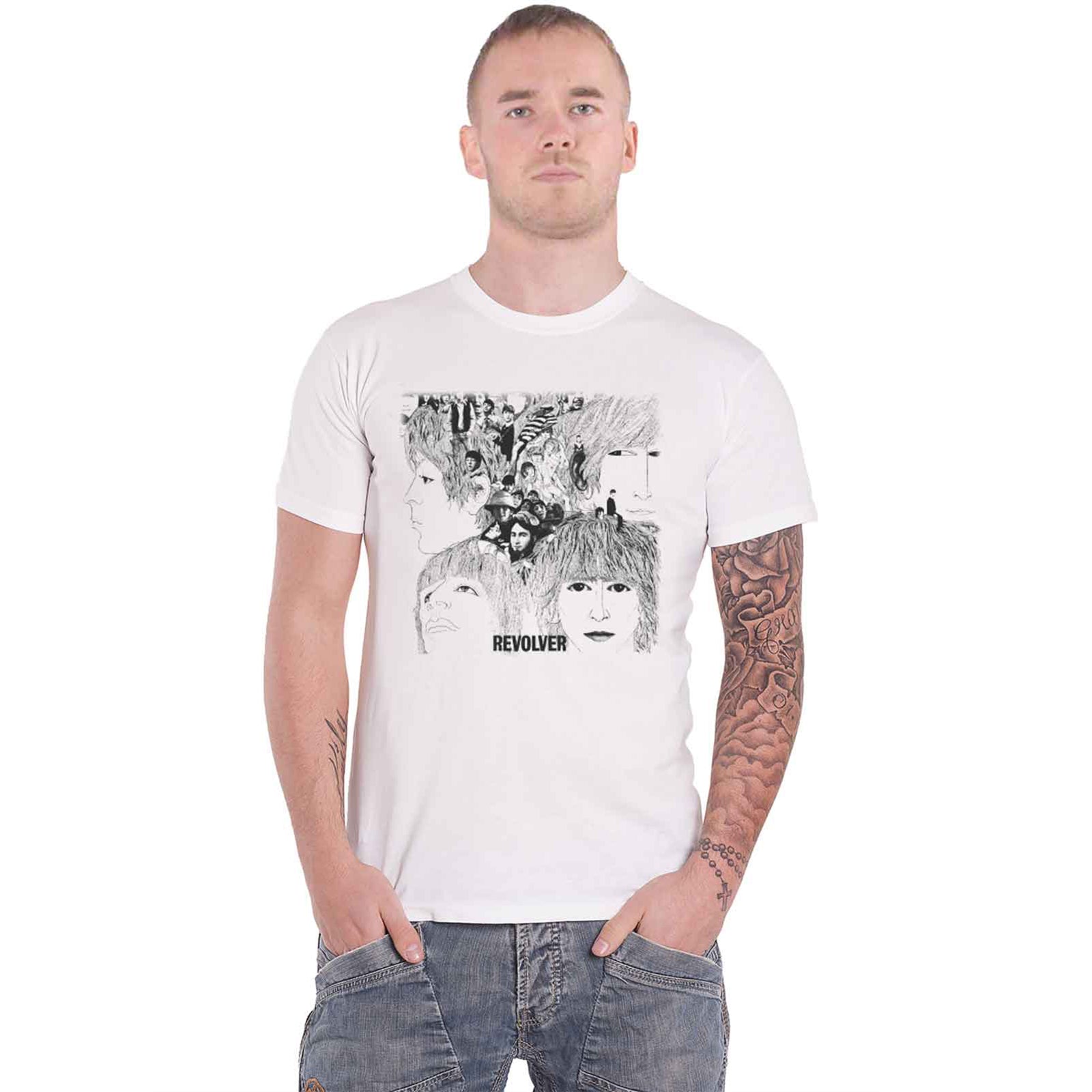 BEATLES, THE - REVOLVER ALBUM COVER - T-Shirt White