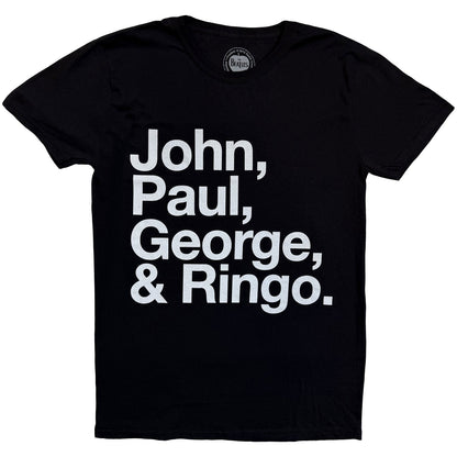 BEATLES, THE - JOHN, PAUL, GEORGE & RINGO - T-Shirt Black