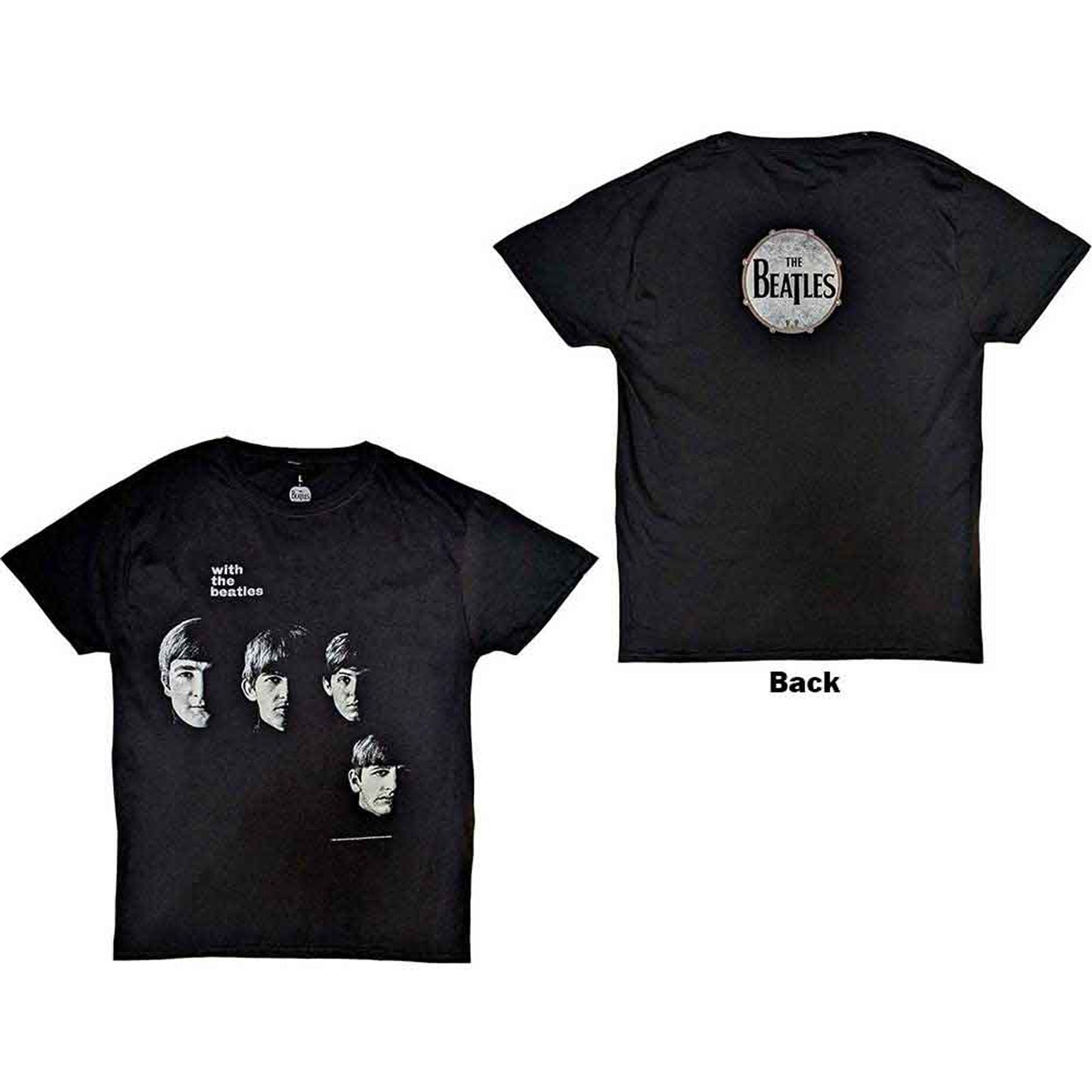 BEATLES, THE - VINTAGE WITH THE BEATLES - T-Shirt Black (Back Print)