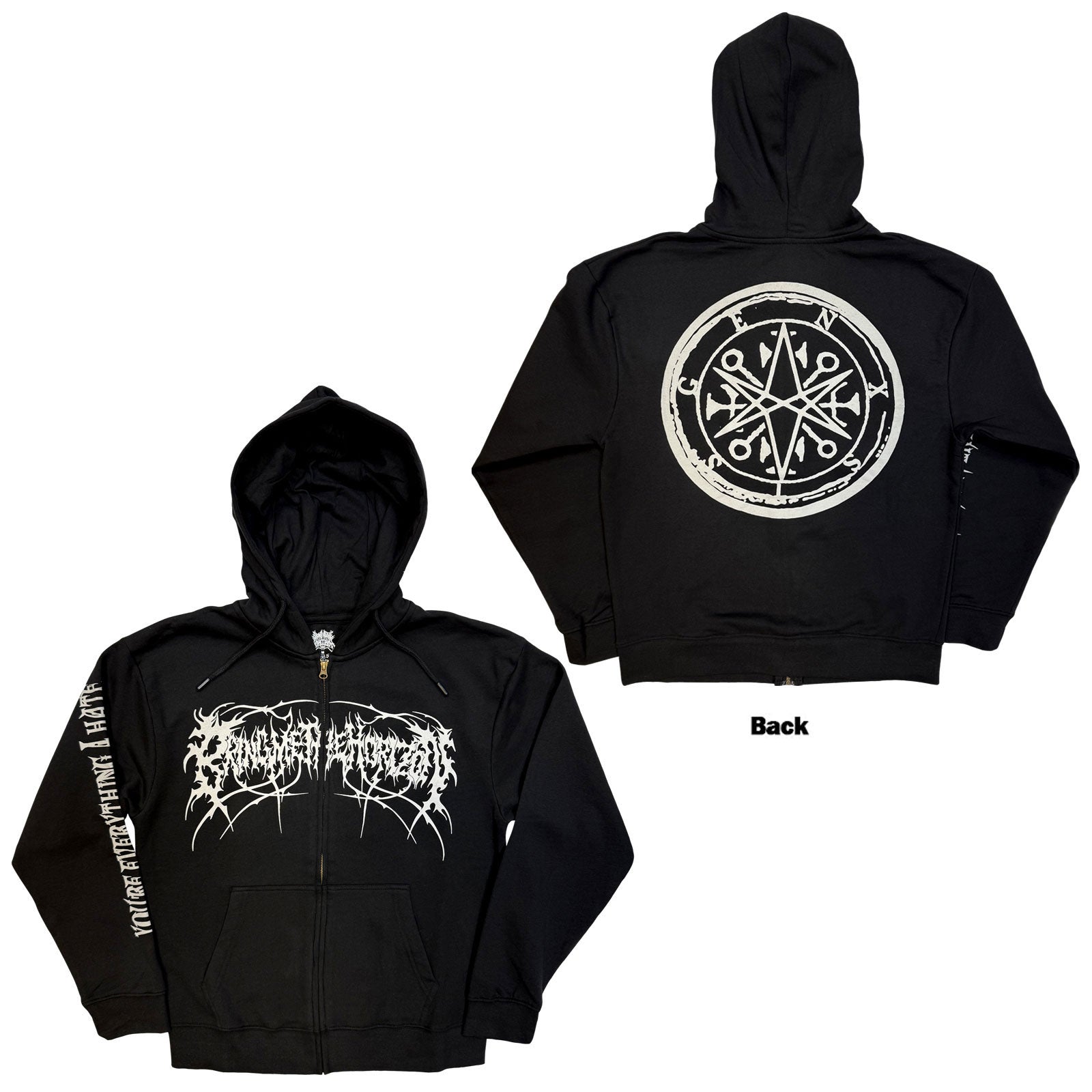 BRING ME THE HORIZON - METAL LOGO GENXSIS - Zipped Hoodie Black (Back Print)