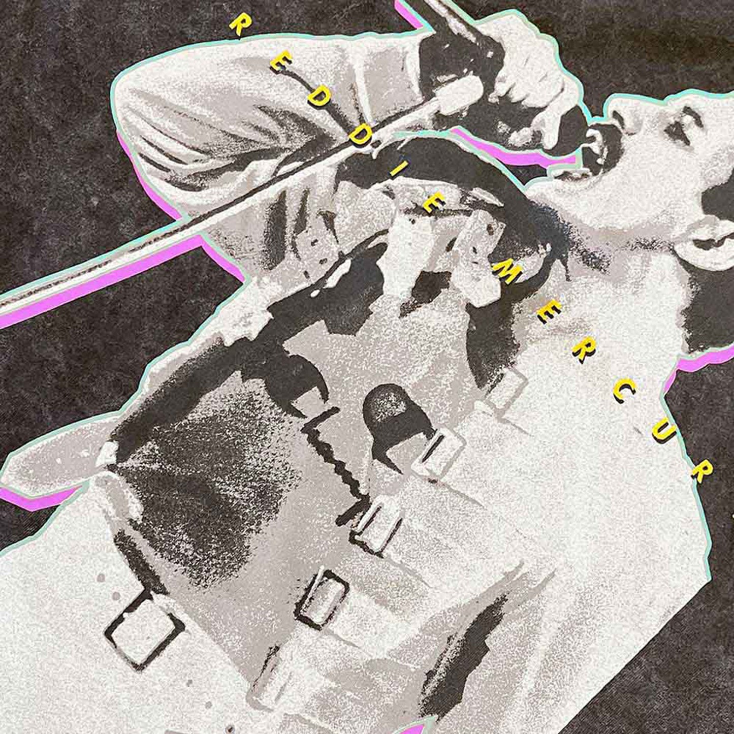 FREDDIE MERCURY - GLOW - T-Shirt Black (Wash Collection)