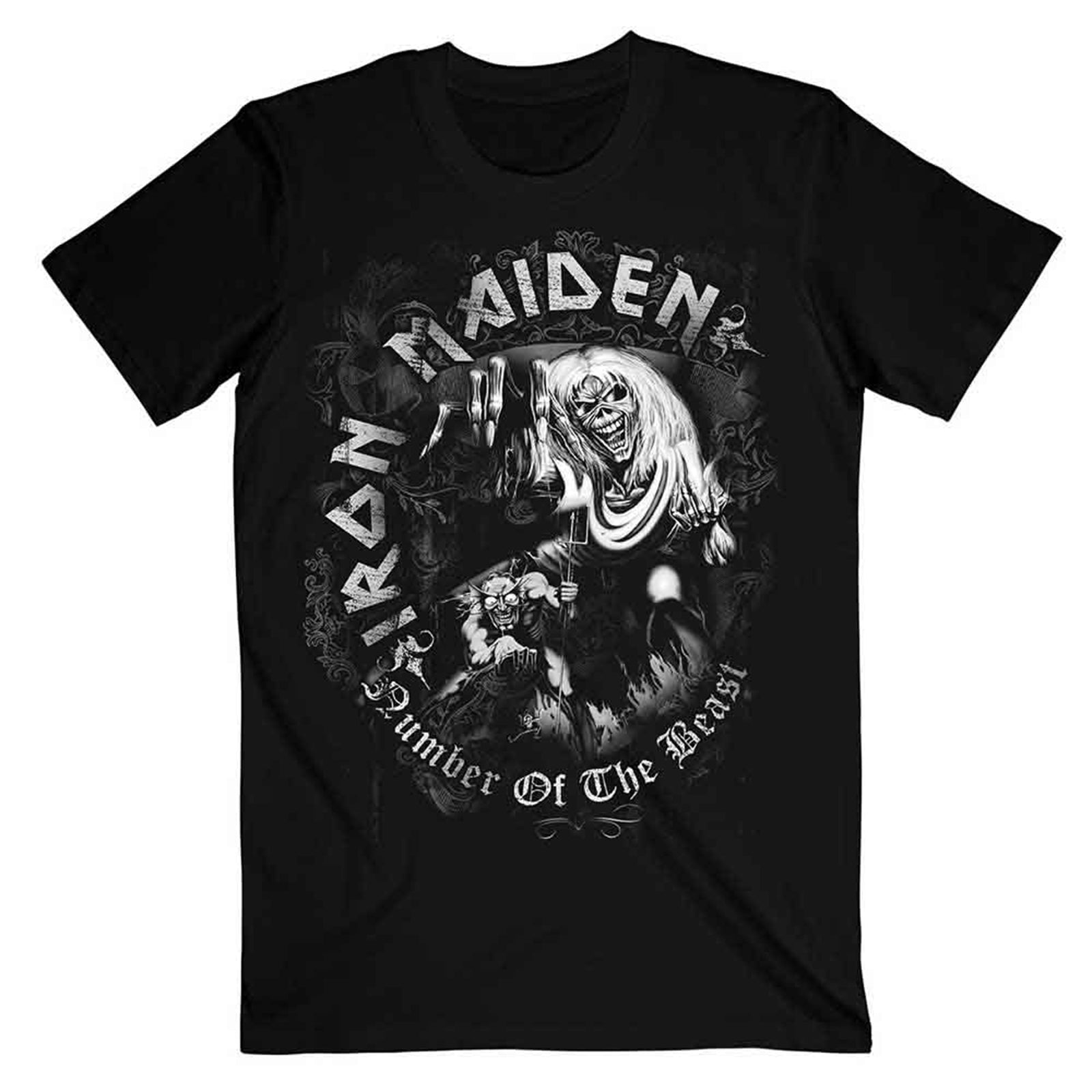IRON MAIDEN - NUMBER OF THE BEAST GREY TONE - Koszulka czarna