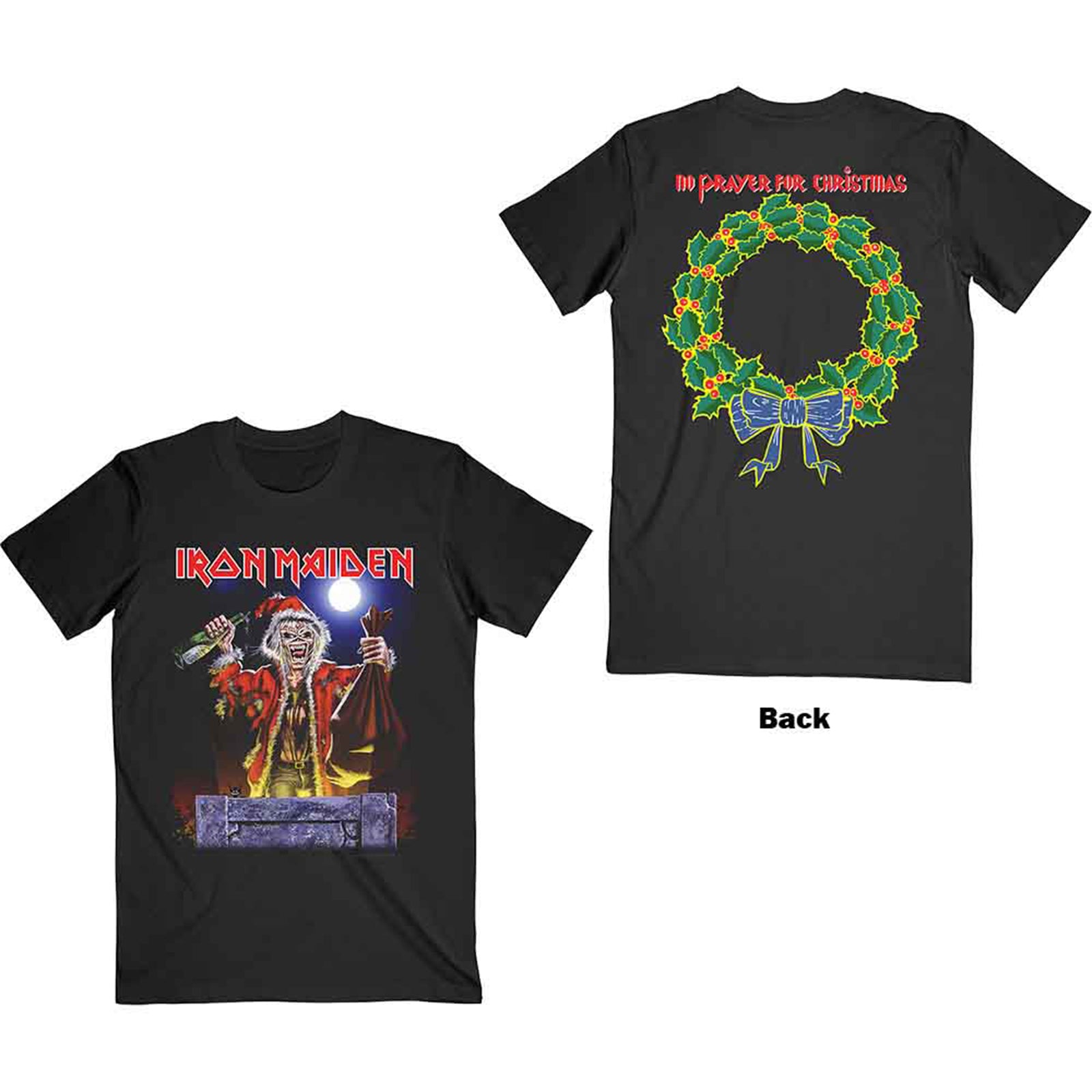 IRON MAIDEN - NO PRAYER FOR CHRISTMAS - T-Shirt Black (Back Print)
