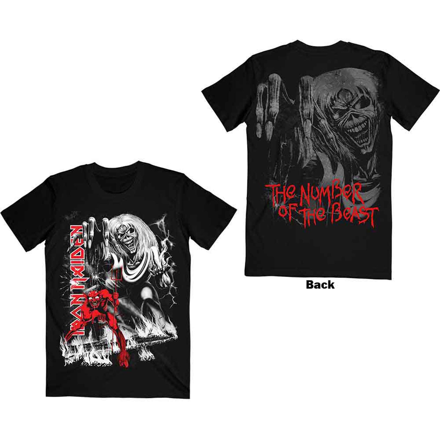 IRON MAIDEN - NUMBER OF THE BEAST JUMBO - T-Shirt Black (Back Print)