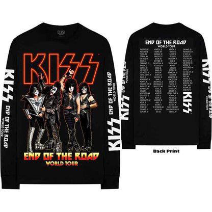 KISS - END OF THE ROAD TOUR - Long Sleeve T-Shirt Black (Ex-Tour & Back & Sleeve Print)