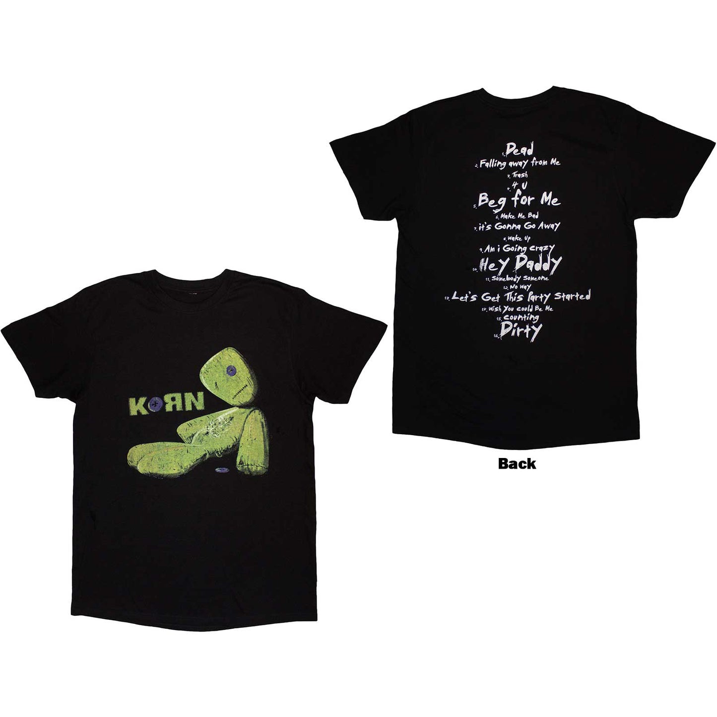 KORN - ISSUES TRACKLIST - T-Shirt Black (Back Print)
