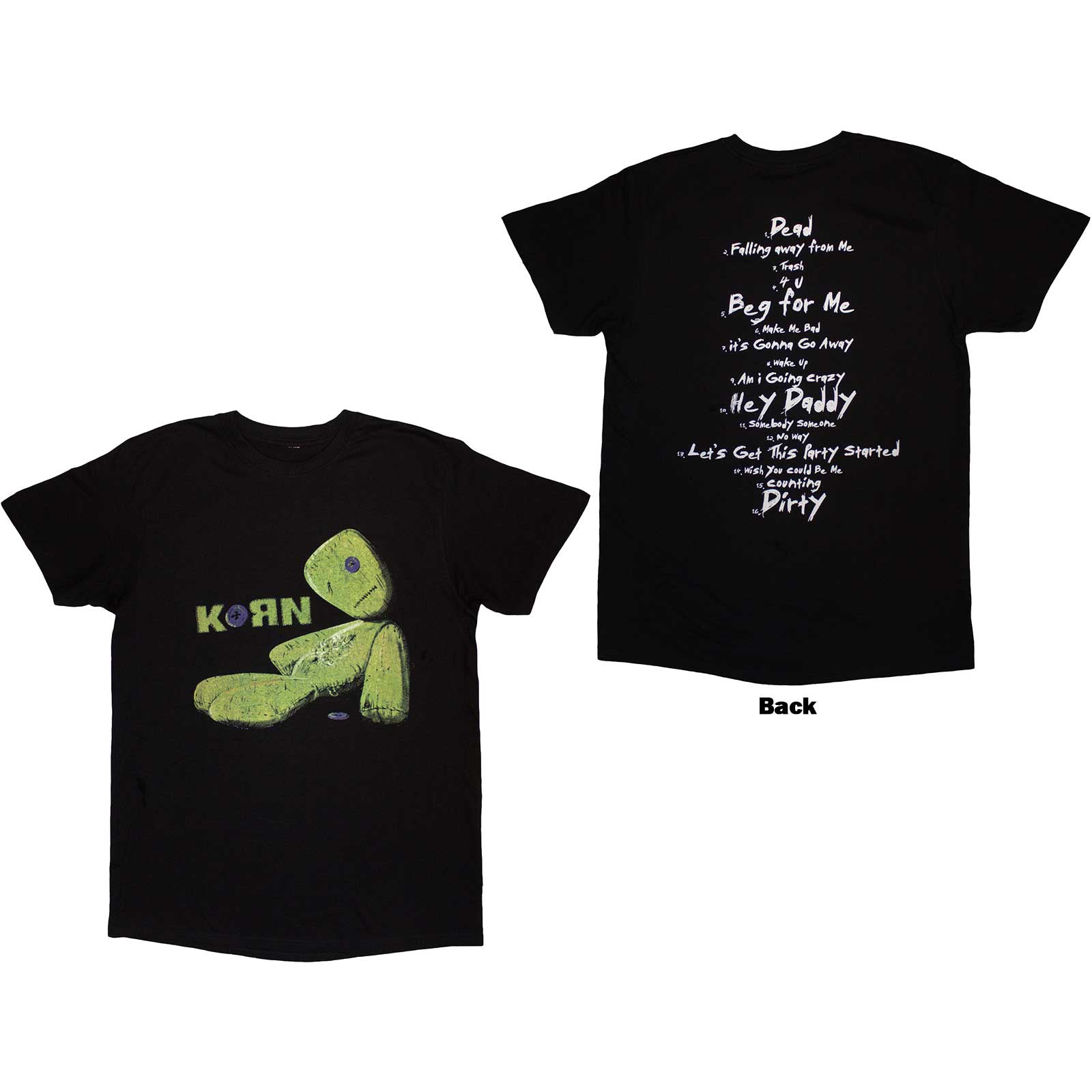 KORN - ISSUES TRACKLIST - T-Shirt Black (Back Print)