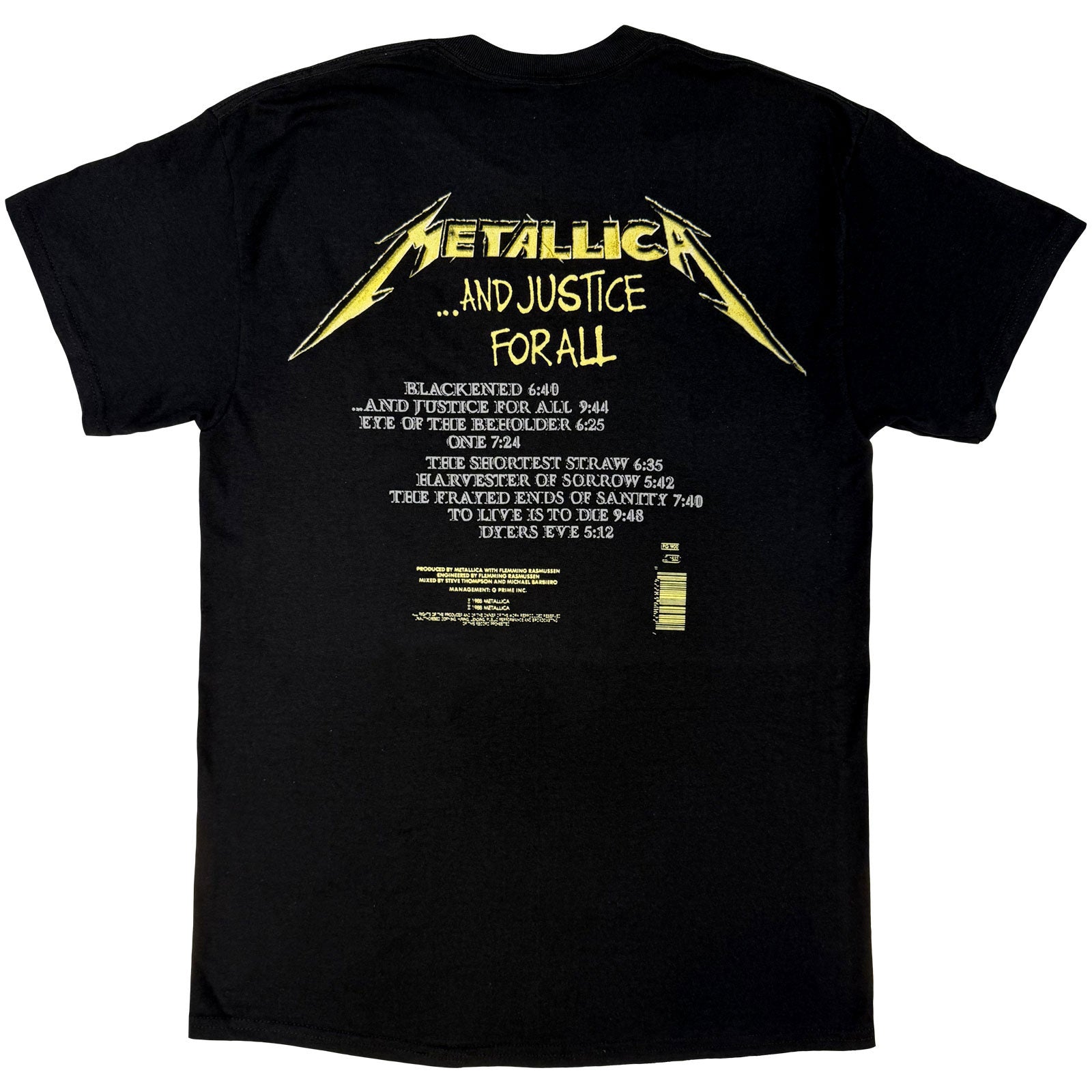 METALLICA - AND JUSTICE FOR ALL TRACKS - T-Shirt Black (Back Print)