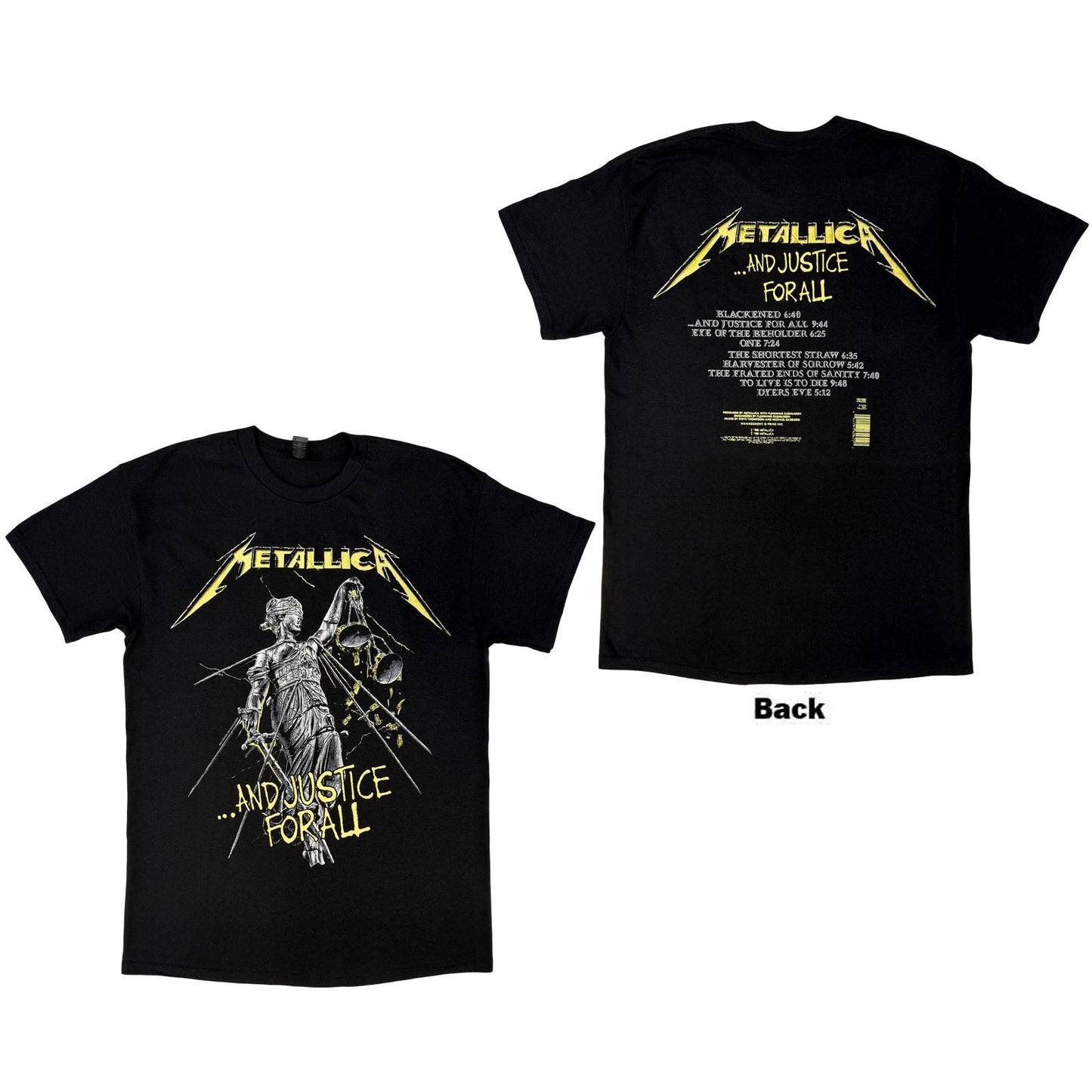 METALLICA - AND JUSTICE FOR ALL TRACKS - T-Shirt Black (Back Print)