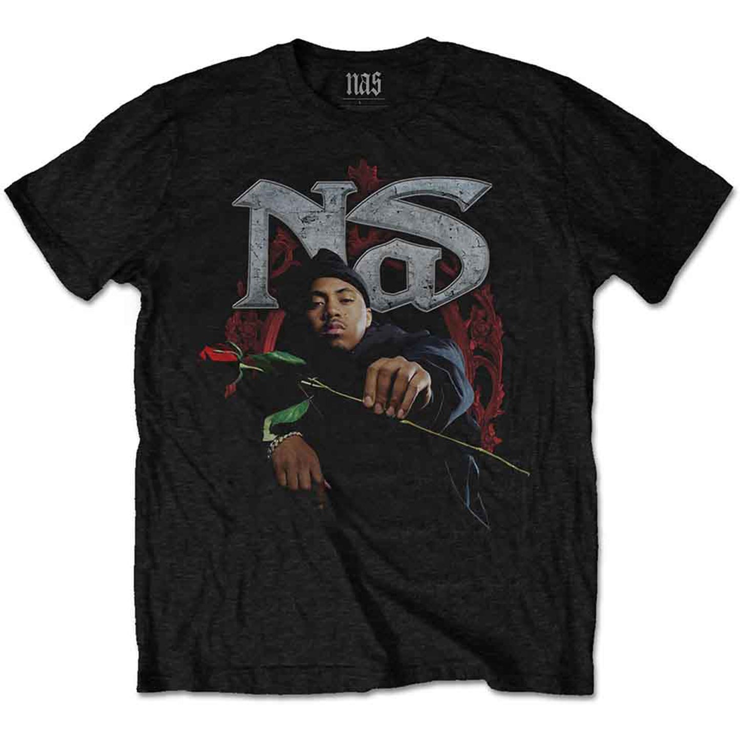 NAS - RED ROSE - T-Shirt Black