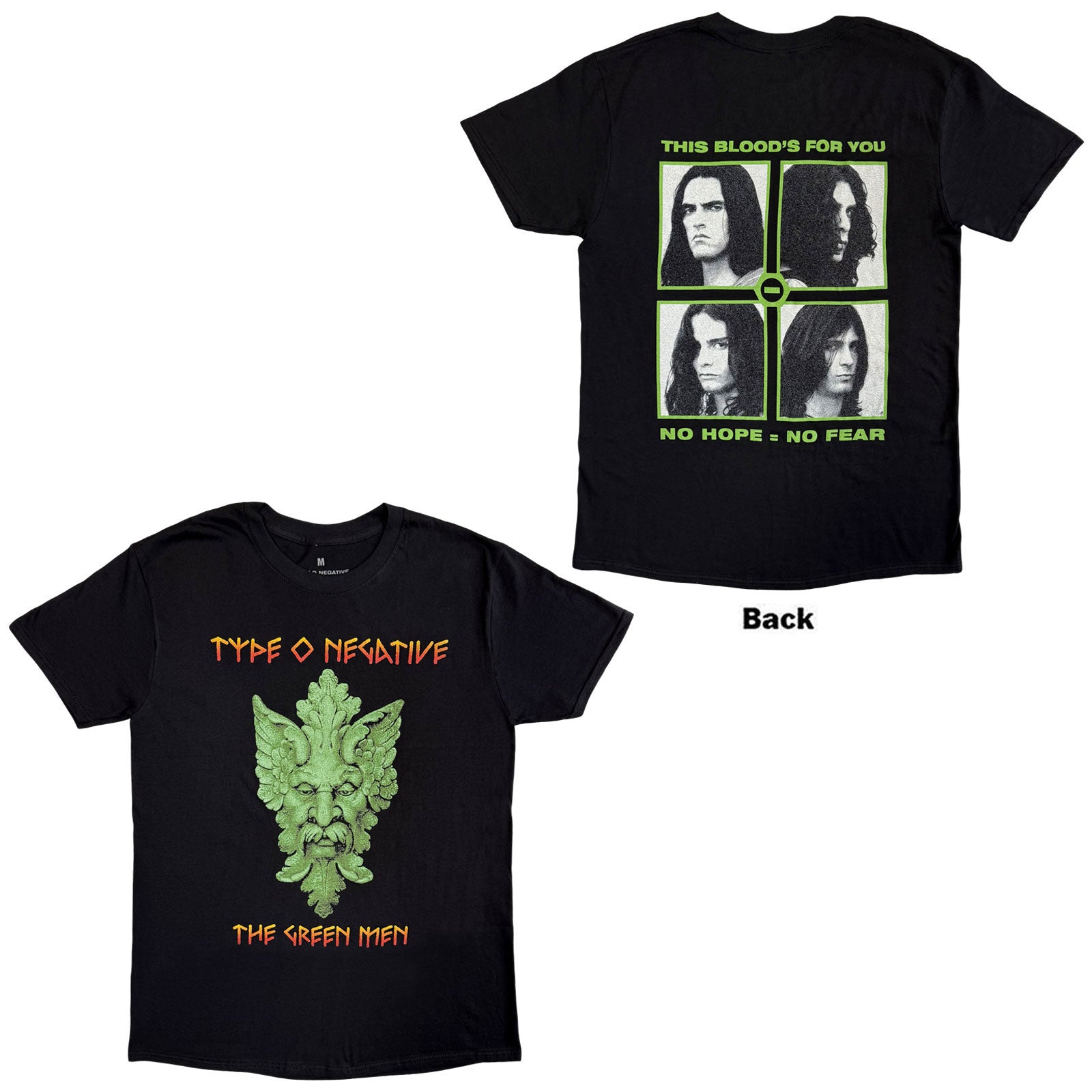 TYPE O NEGATIVE - GREEN MAN - T-Shirt Black (Back Print)