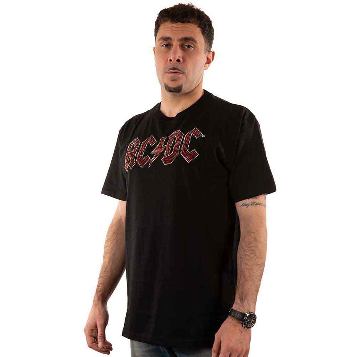 AC/DC - FULL COLOUR LOGO - T-Shirt Black (Embellished)