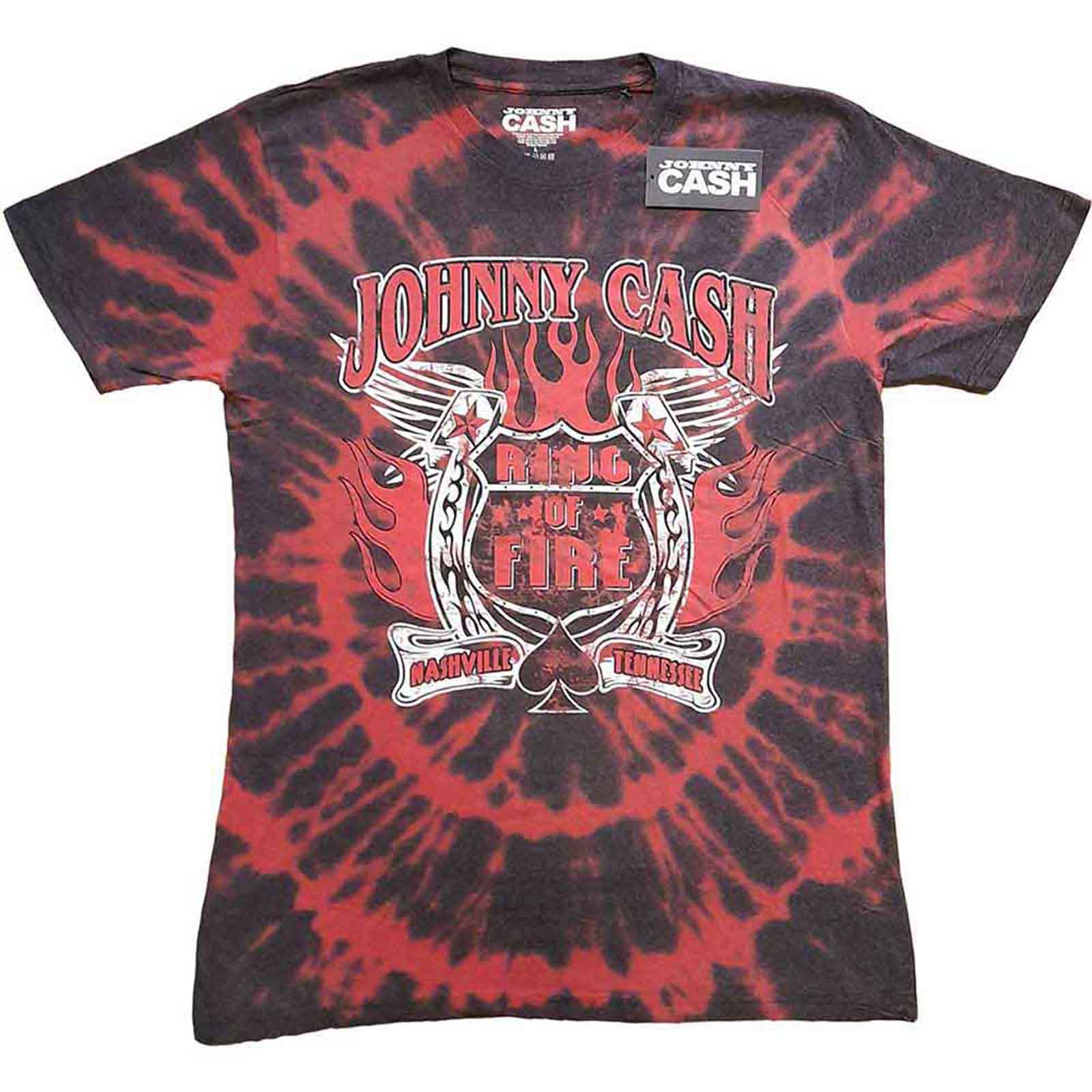 JOHNNY CASH - RING OF FIRE - T-Shirt Red (Wash Collection)