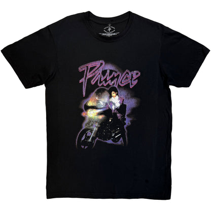 PRINCE - PURPLE RAIN LOGO OUTLINE - Carbon T-Shirt Black (nadruk z tyłu)
