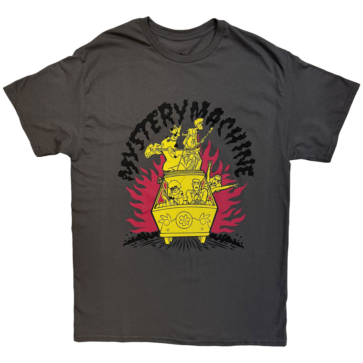 SCOOBY DOO - MYSTERY MACHINE FLAMES - T-Shirt Grey