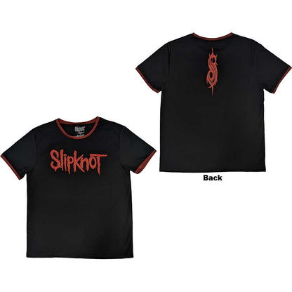 SLIPKNOT - LOGO - Ringer T-Shirt Black