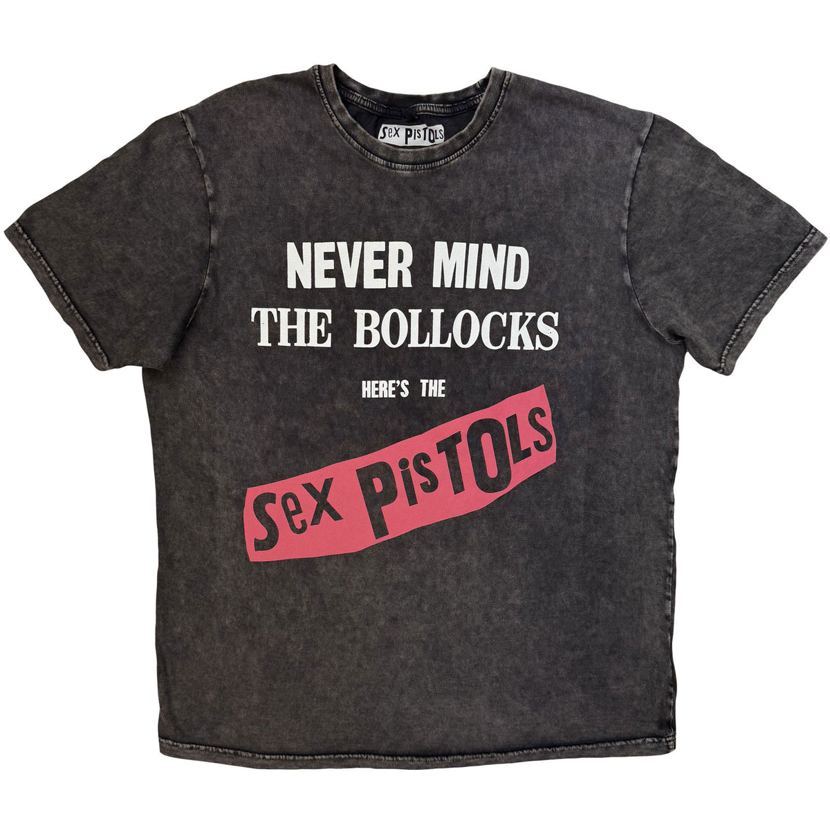 THE SEX PISTOLS - NEVER MIND THE BOLLOCKS ORIGINAL ALBUM - Stone Wash T-Shirt Grey
