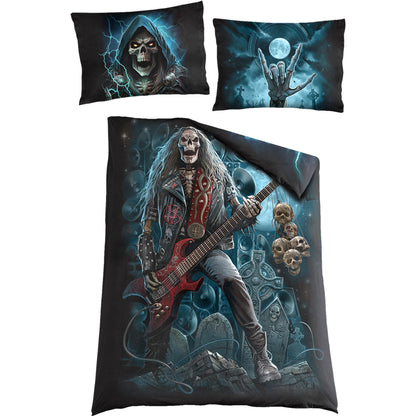 GRIM ROCKER - Single Cotton Duvet Cover + UK And EU Pillow case