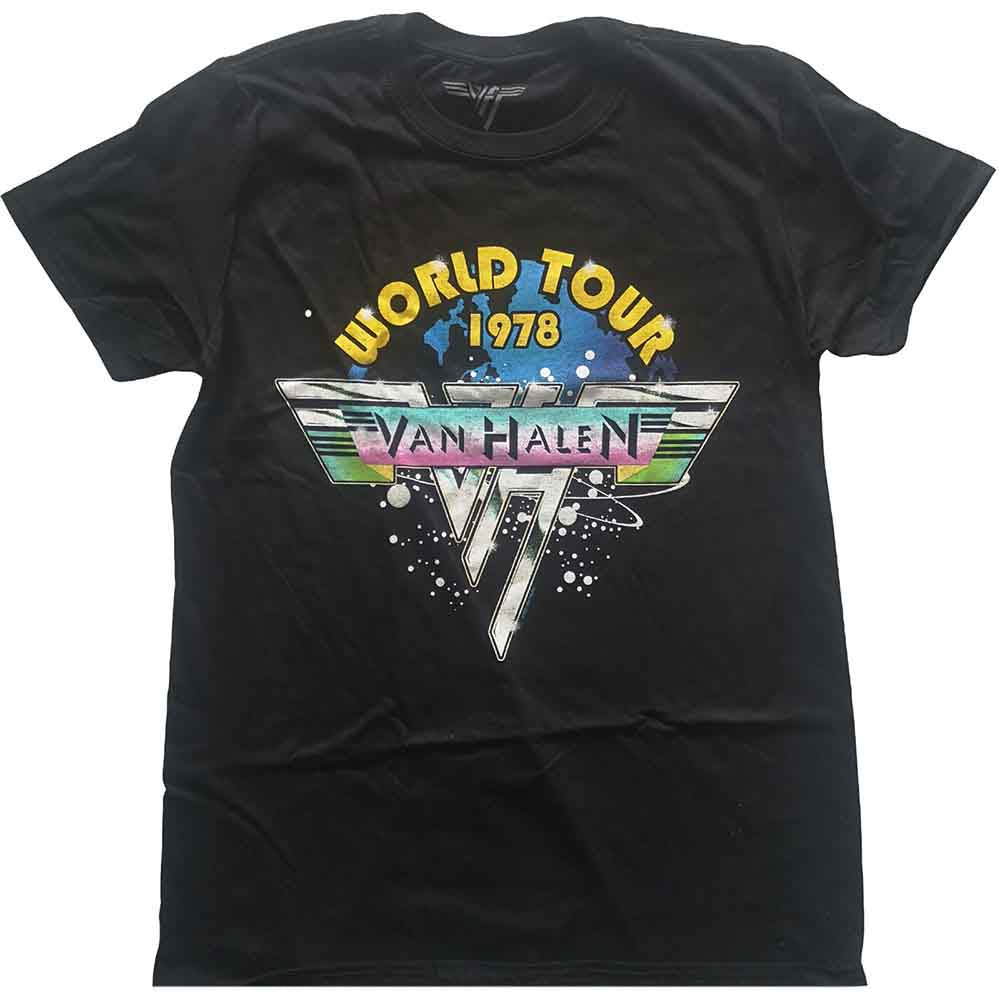 VAN HALEN - WORLD TOUR '78 FULL COLOUR - T-Shirt Black