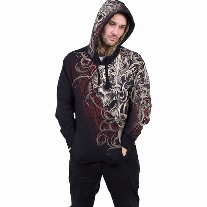 SKULL SHOULDER WRAP - Allover Hoody Black