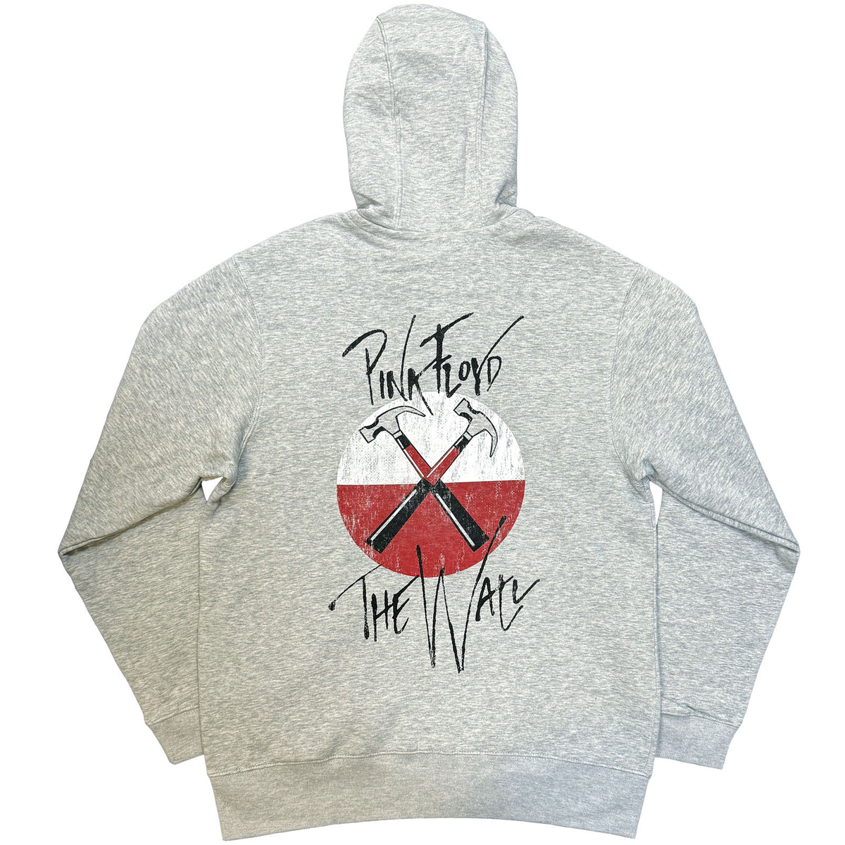 PINK FLOYD - THE WALL FADED HAMMERS LOGO - Zipped Hoodie Grey