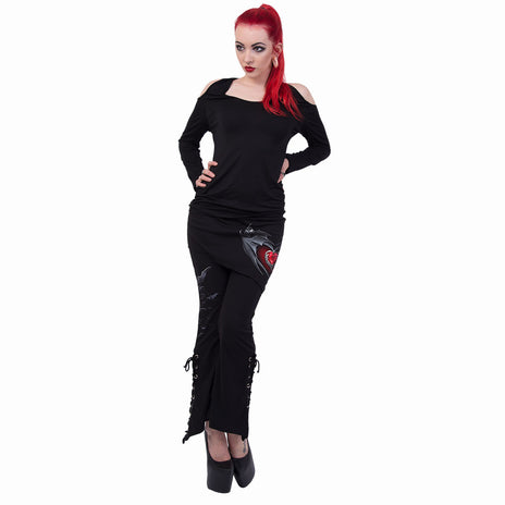 BAT'S HEART - Legginsy 2w1 Boot-Cut ze spódniczką Micro Slant