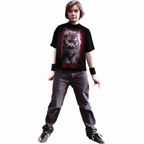 ANGER MANAGEMENT - Dziecięca koszulka z nadrukiem z przodu, czarna