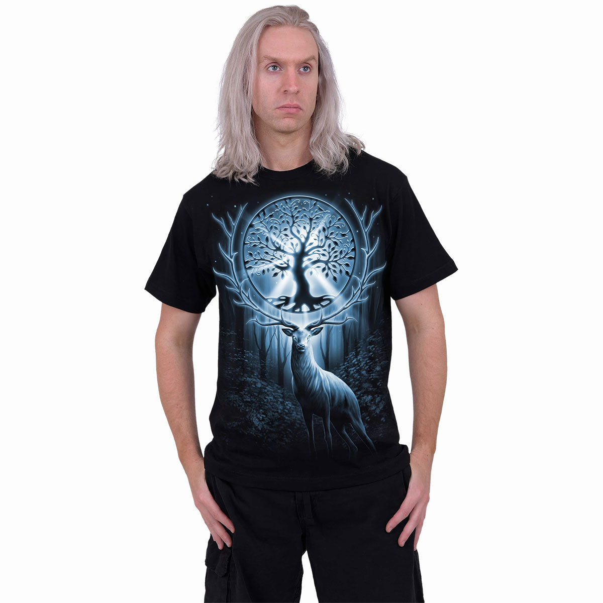 TREE OF LIFE - Koszulka z nadrukiem z przodu czarna