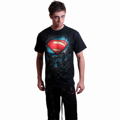 SUPERMAN - RIPPED - T-Shirt czarny