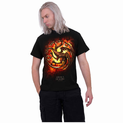 HOD - DRAGON FLAMES - Koszulka z nadrukiem z przodu czarna
