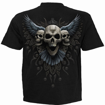 RAVEN SKULL - T-Shirt czarny
