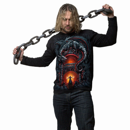 DRAGON'S LAIR - Longsleeve T-Shirt Black - Spiral USA