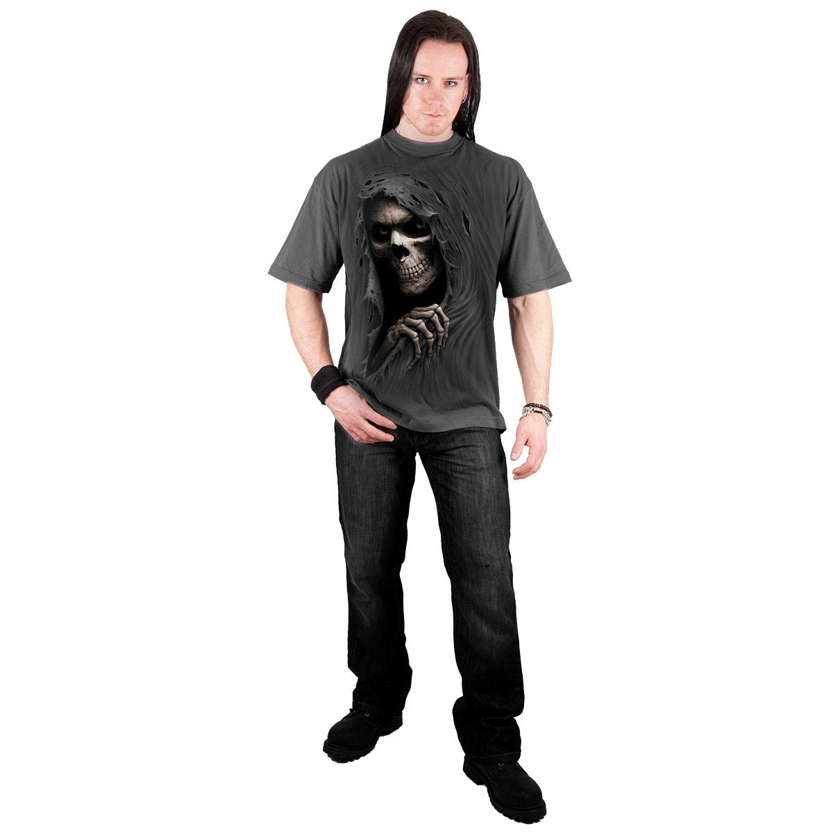 GRIM RIPPER - T-Shirt Charcoal - Spiral USA