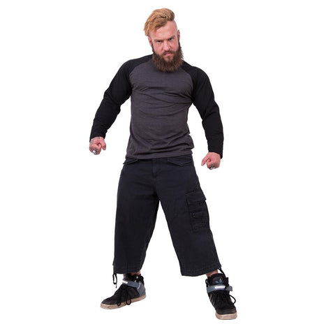 METAL STREETWEAR - Vintage Cargo Shorts 3/4 długie czarne