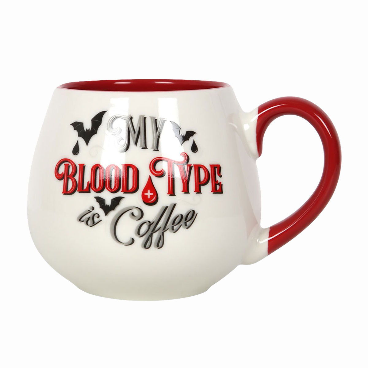 MY BLOOD TYPE IS COFFEE - Zaokrąglony kubek biały