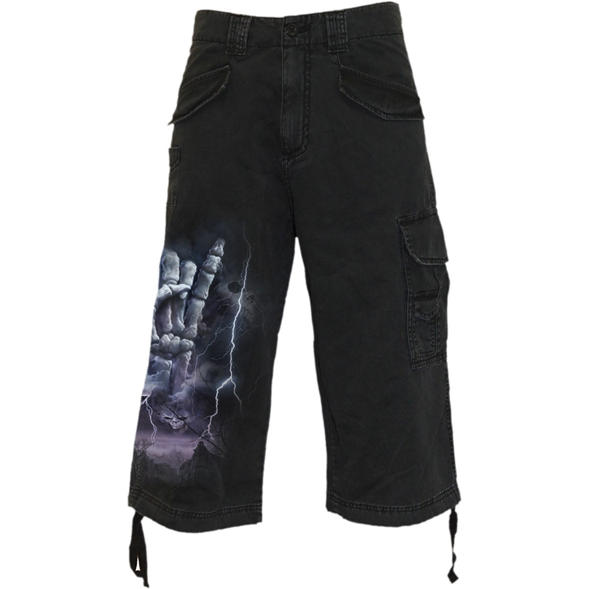 ROCK ETERNAL - Vintage Cargo Shorts 3/4 Long Black - Spiral USA