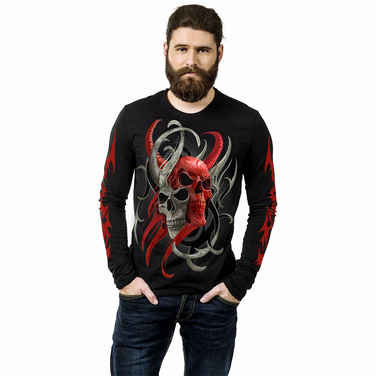 SKULL SYNTHESIS - Longsleeve T-Shirt Black